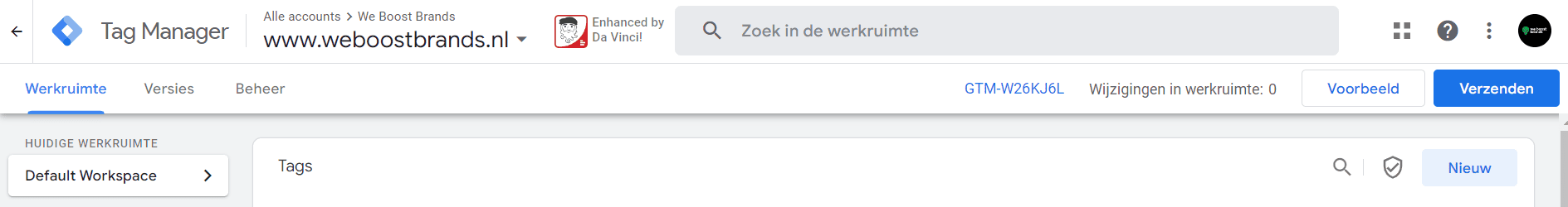 Configureren van de tag
